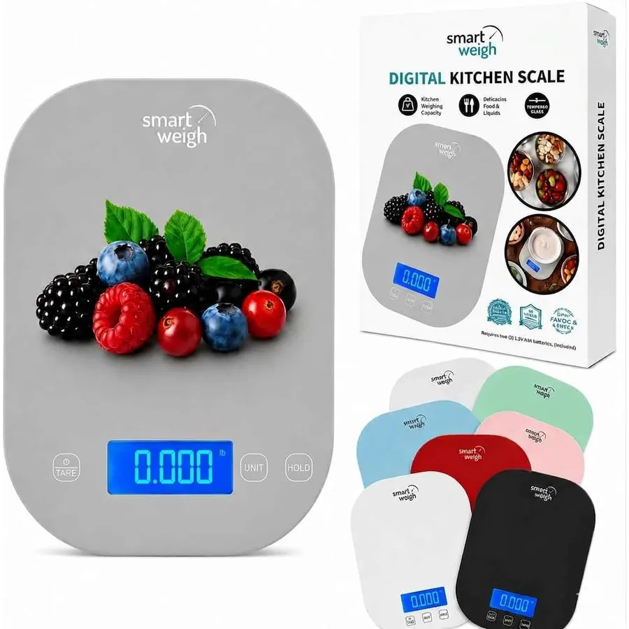 Smart Weigh Gray Digital Food & Kitchen Scale, Calorie Tracking for Baking