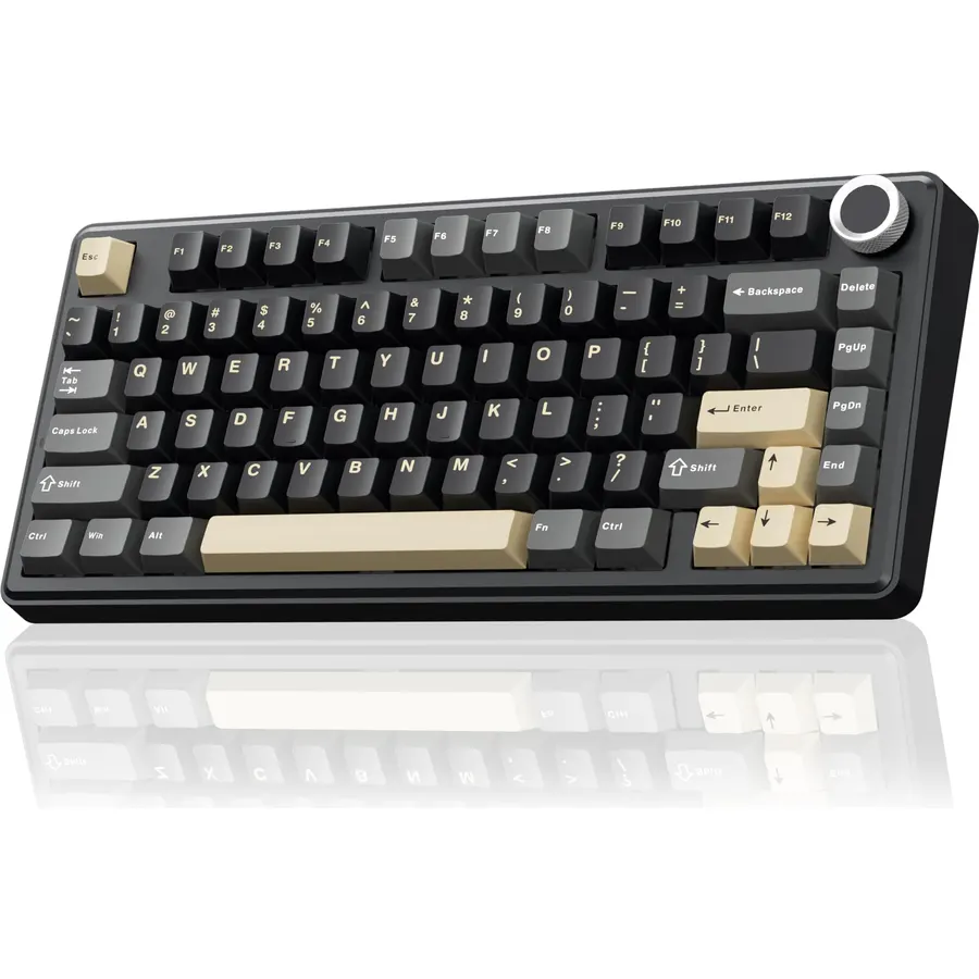 SOLAKAKA A75 75% Wireless Gaming Keyboard with Multifunction Knob, Black