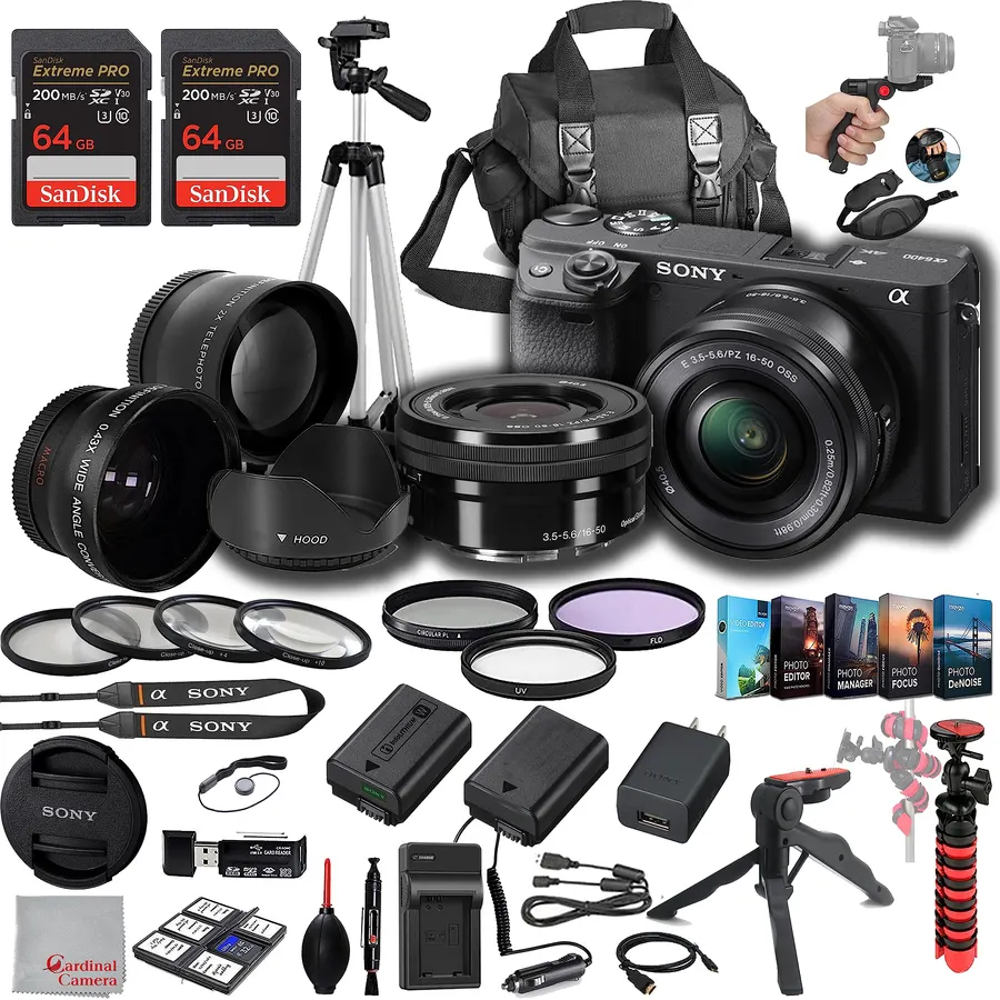 Sony ZV-E10 Mirrorless Camera with 16-50mm Lens & Tripod (Black) Bundle