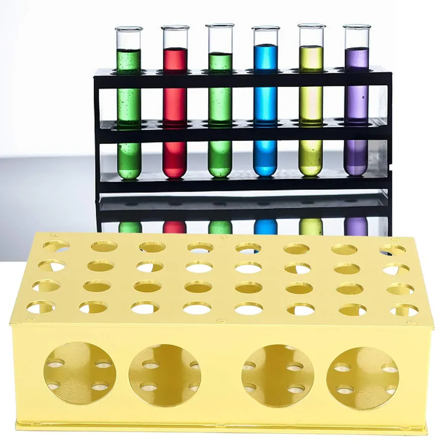 Stainless Steel Test Tube Rack Durable Holder for Laboratory Experiment for Chemistry Lovers 6.8 X 3.5 X 2 Inch