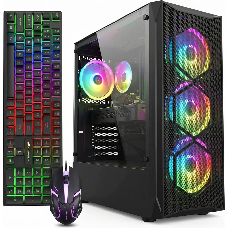 STGAubron Gaming PC Desktop,Core I7,RX 580 8G,16G RAM,512G SSD