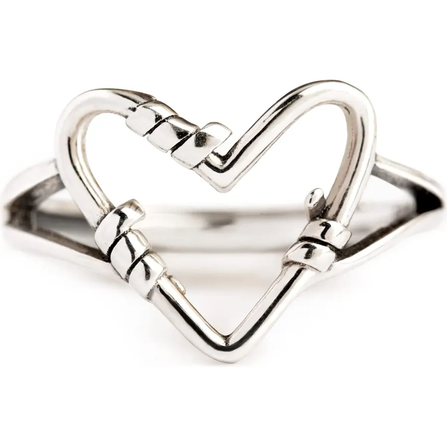 STORYJEWELLERY 925 Sterling Silver Rings, Heart Ring, Silver Thumb Rings for Women, Promise Ring, Vintage Boho Jewelry