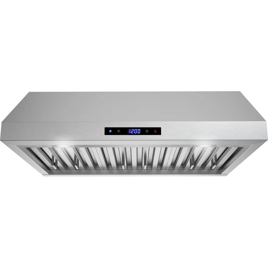 Streamline 30 in. Magione Ducted Undermount 406 CFM Range Hood in Brushed Stainless Steel with Baffle Filters, Touchpad Control, LED Lights