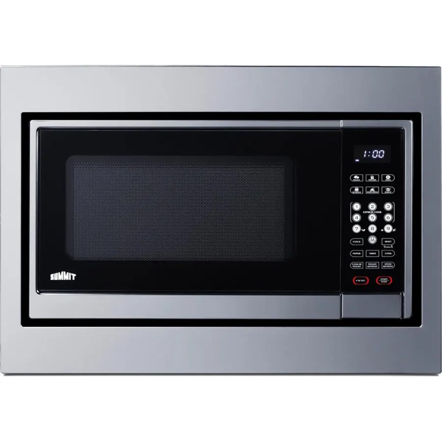 Summit 24" Built-in Microwave with Trim Kit, Stainless Steel - SMBI24