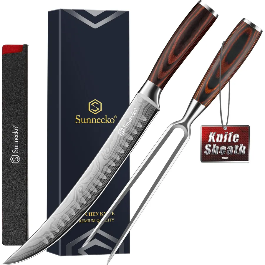 Sunnecko Chang Carving Chef Knife 2pcs Set