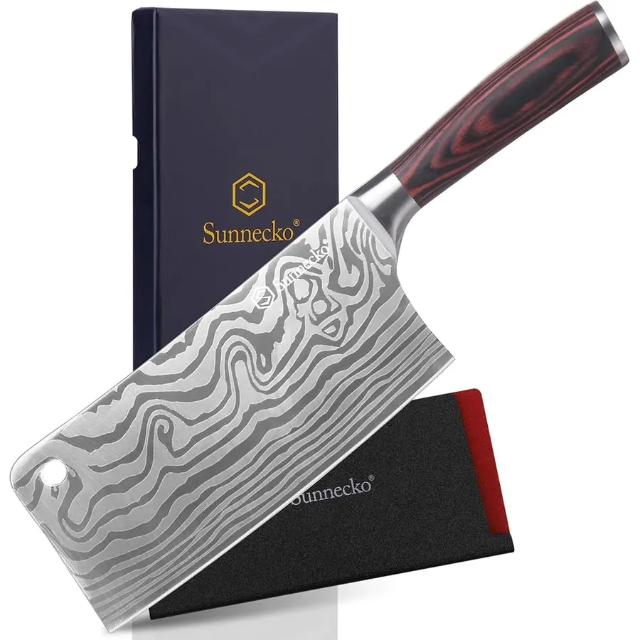 Sunnecko Chinese Cleaver, Boning Knife and Paring Knife