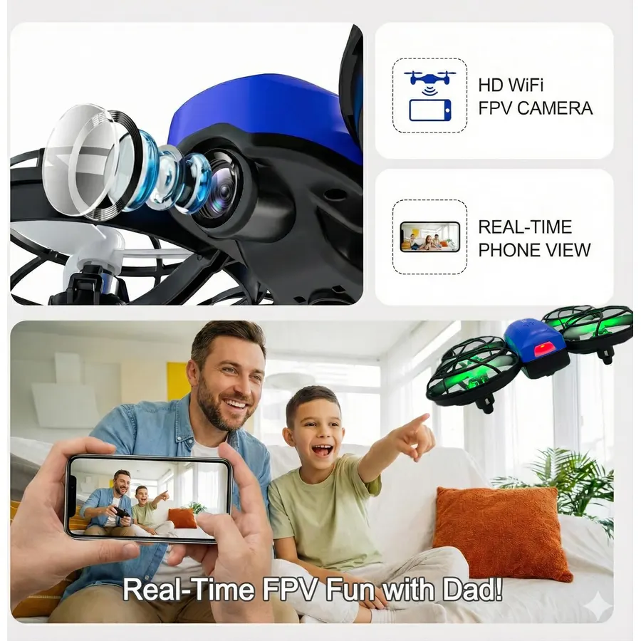 Swifsen Drones for Kids with Camera,Rc Drone Indoor Small Helicopter,Birthday Gifts for Boys and Girls Beginners Friendly,Mini Quadcopter Toy With 2 Batteries,Propeller Protect,Altitude Hold