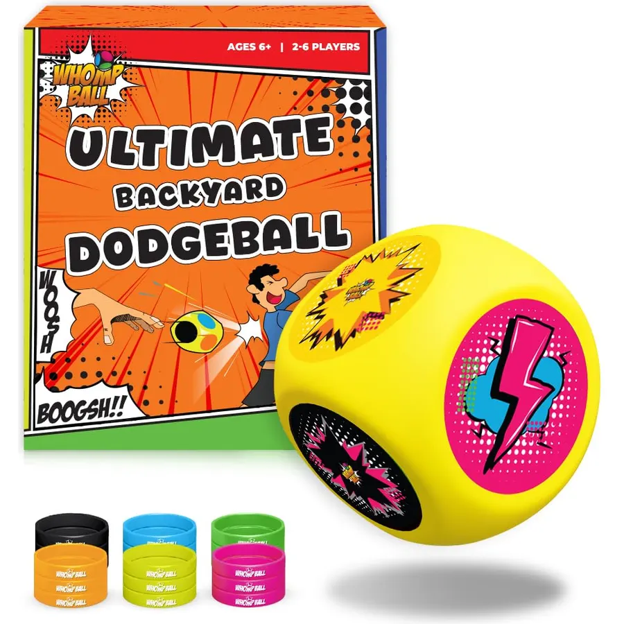 Swooc Games® - Whomp Ball - Ultimate Backyard Dodgeball - Soft Foam Dice - Yard Games, PE Equipment & Team Building - Outdoor Playground Equipment Dodge Balls - Physical Education Equipment Lawn Games
