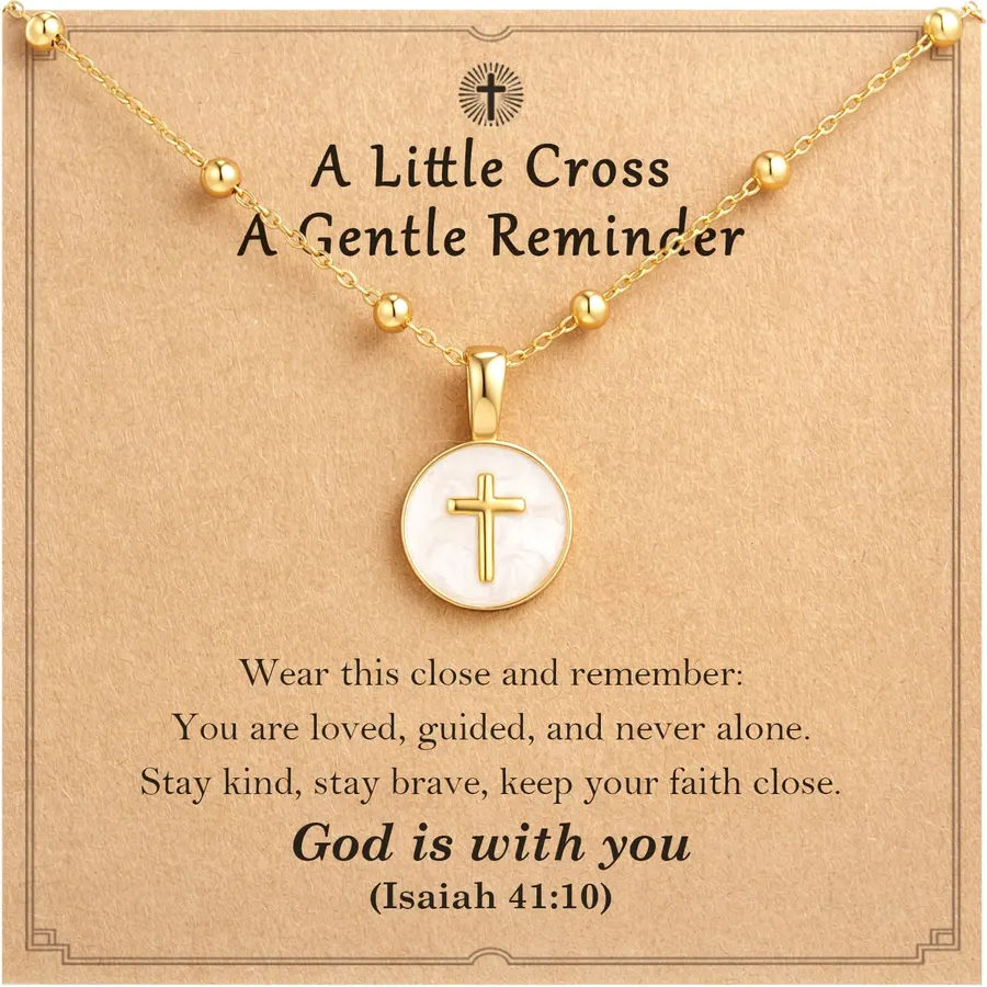Tarsus Girls Cross Necklace Christian Faith Jewelry with Encouragement Card