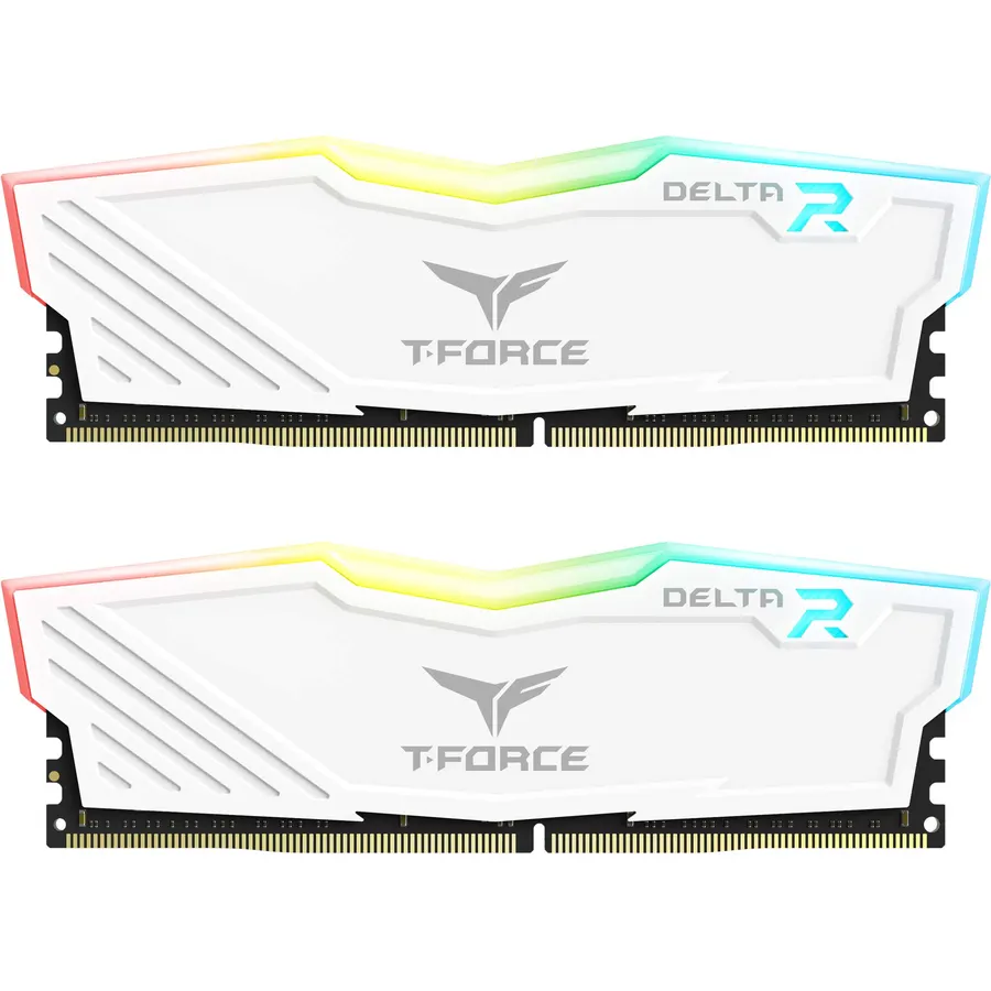 TEAMGROUP T-Force Delta RGB DDR4 16GB (2x8GB) 3200MHz (PC4-25600) CL16 Desktop Memory Module ram White - TF4D416G3200HC16CDC01