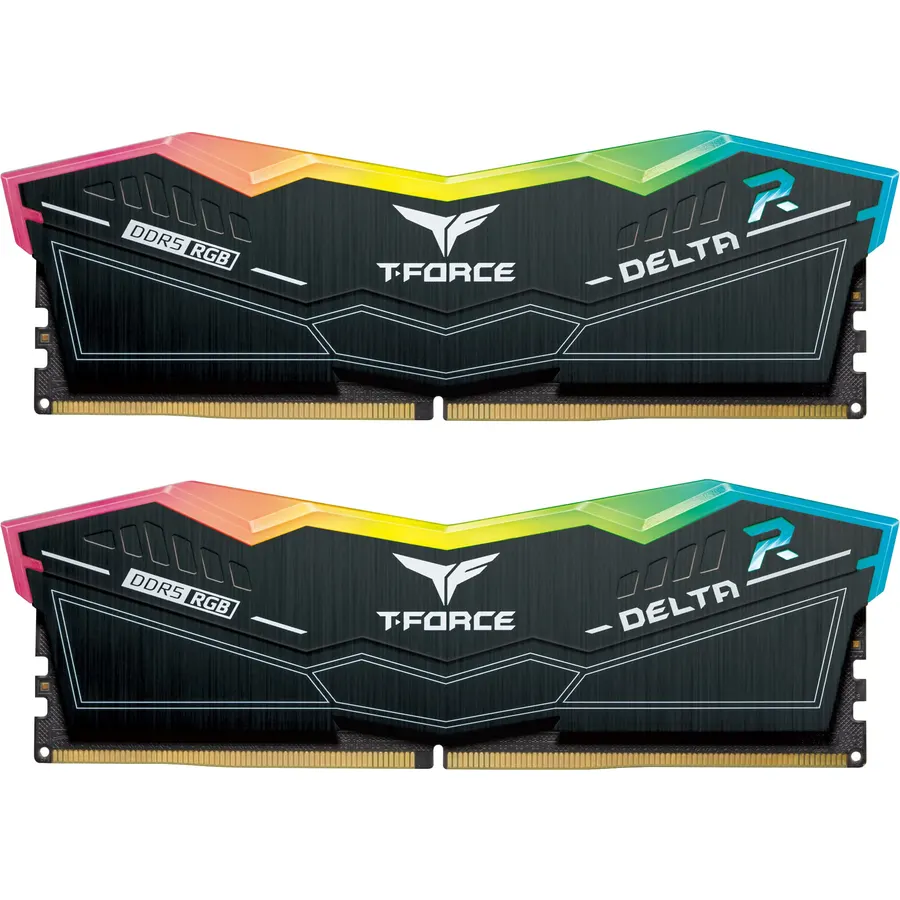 TEAMGROUP T-Force Delta Alpha RGB DDR5 Ram 32GB Kit (2x16GB) 6000MHz (PC5-48000) CL38 Intel XMP 3.0 & AMD Expo Compatible Desktop Memory Module Ram Black FF7D532G6000HC38ADC01