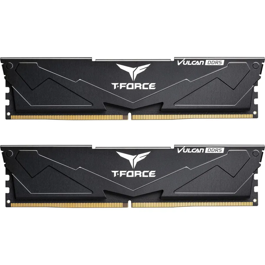 TEAMGROUP T-Force Vulcan DDR5 32GB (2x16GB) 6000MHz (PC5-48000) CL38 Desktop Memory Module Ram (Black) for Chipset 600 700 Series XMP 3.0 Ready - FLBD532G6000HC38ADC01