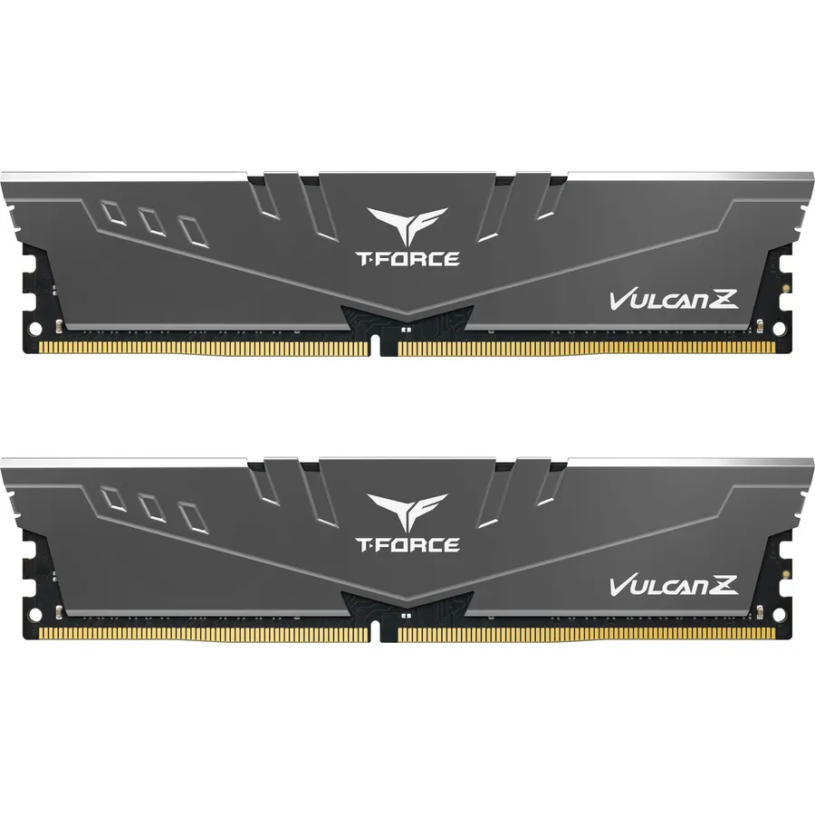 TEAMGROUP T-Force Vulcan Z DDR4 DRAM 16GB Kit (2x8GB) 3200MHz Desktop Memory Module (PC4-25600) CL16 Ram (Gray) - TLZGD416G3200HC16FDC01