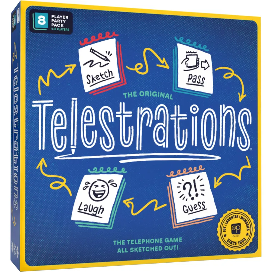 Telestrations 8-Player Board Game, A Hilarious Sketch & Guess Party Game