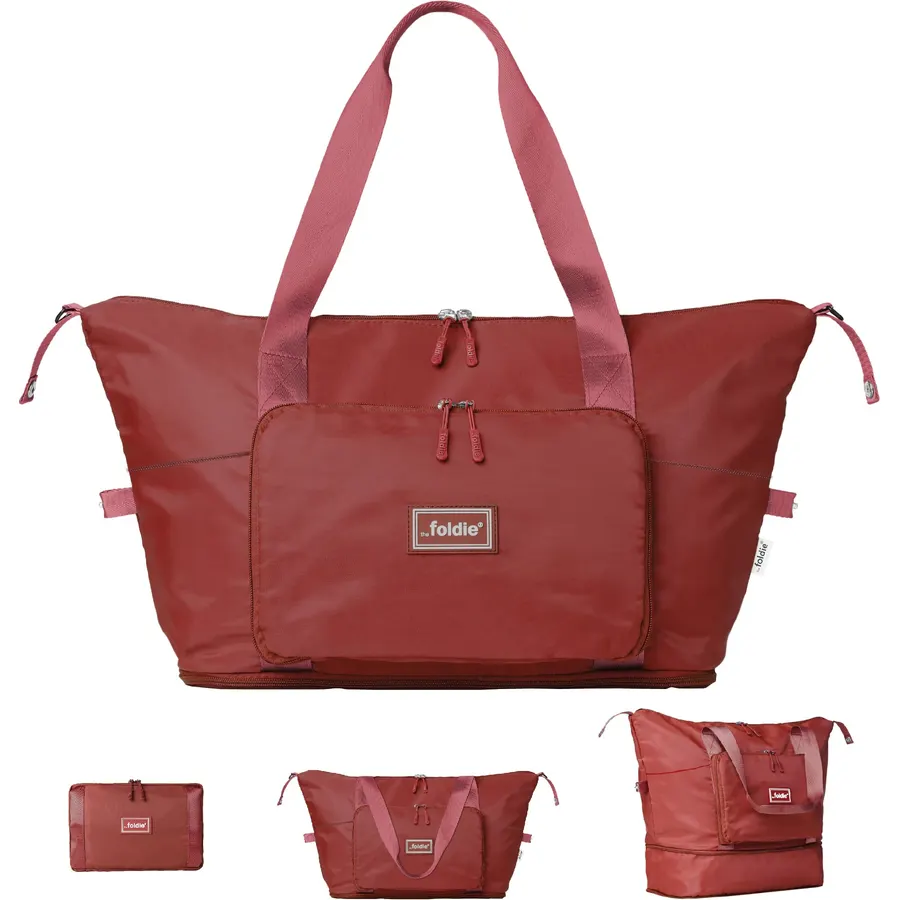 The Foldie Foldable Travel Bag for Women - 40L Weekender Bag with Multiple Pockets - Carry On Expendable Travel Bag