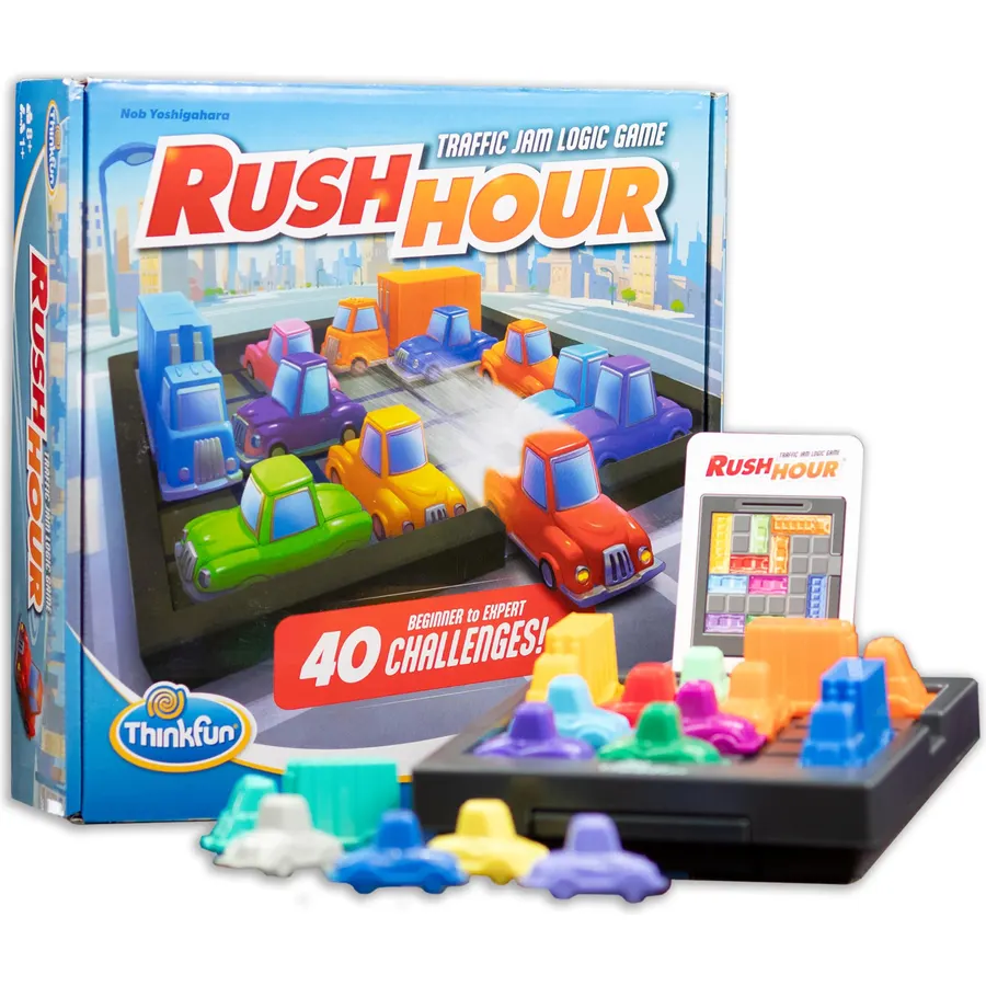 ThinkFun Rush Hour Traffic Jam Logic Game - Engaging STEM Toy for Kids Age 8 and Up - Enhances Reasoning & Planning Skills - MESH Accredited - 20+ Awards - Trusted Worldwide Seller for Over 20 Years