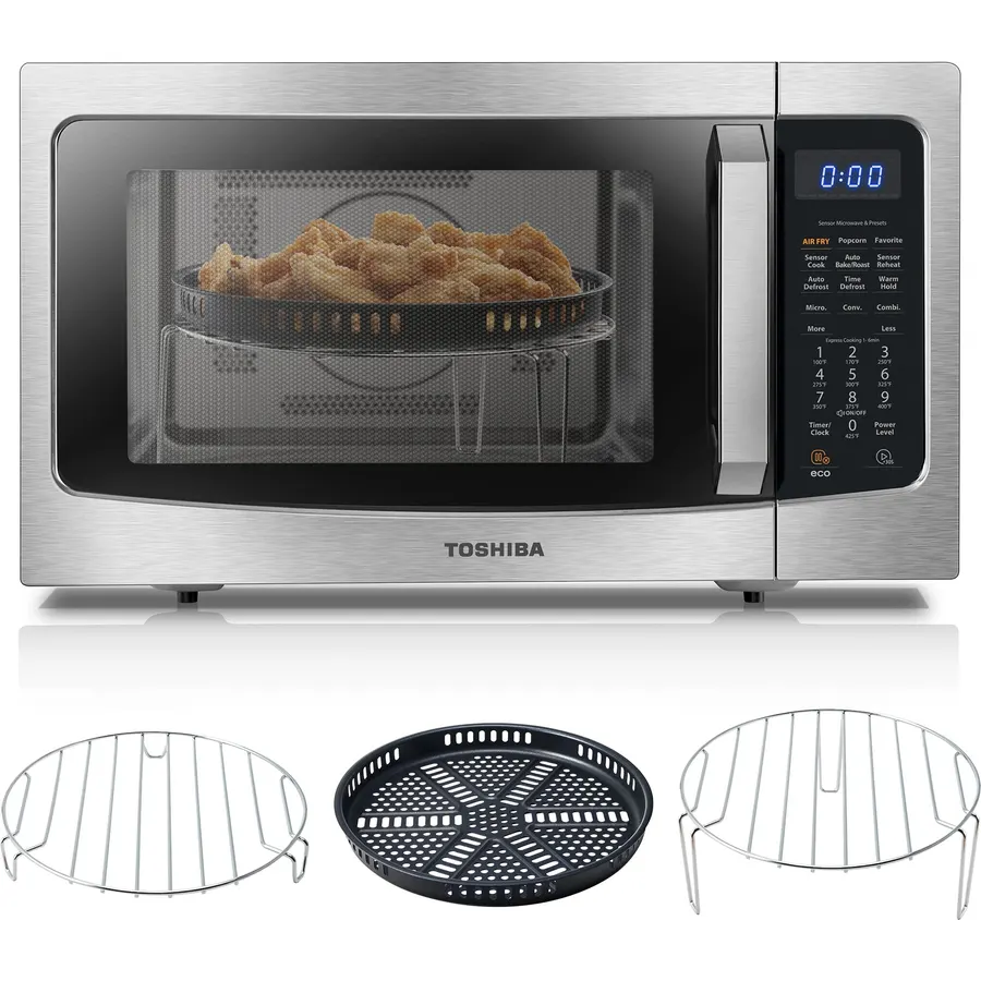 TOSHIBA 4-in-1 Microwave Oven with Air Fryer Combo, 1.5 Cu.Ft, 1000W