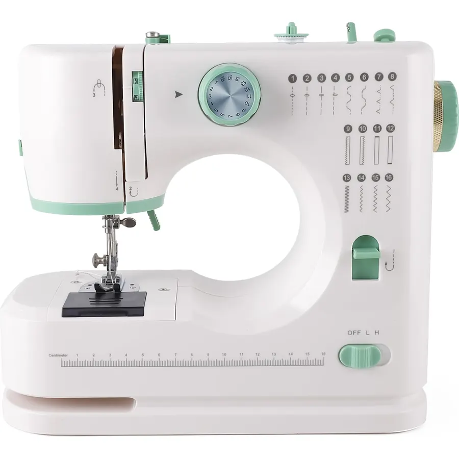 Mini Sewing Machine, 16 Stitches Dual Speed Portable Sewing Machine, Double Needle & Thread with Foot Pedal, LED Light and Sewing Kit, Easy to Use for Beginners, DIY Craft & Clothing Repair