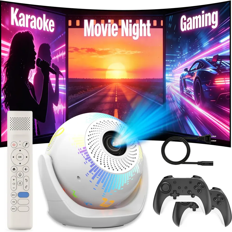 U6 Mini Projector with Wifi and Bluetooth,Movie Projector,720P 400 ANSI