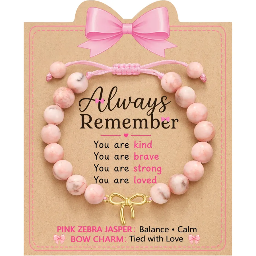 UNGENT THEM Bow Stone Bracelet, Cute Gifts for Tween & Teen Girls