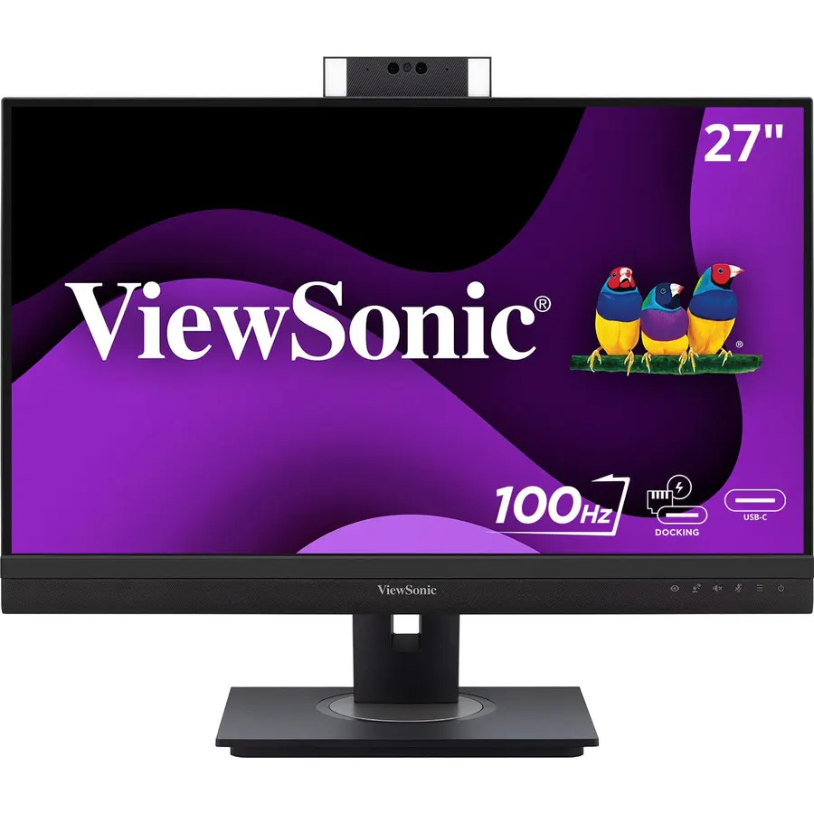 ViewSonic VG2757V-2K 27 Inch 1440p Video Conferencing Docking Monitor with Windows Hello Compatible IR Webcam, Advanced Ergonomics, and 90W USB C for Home and Office