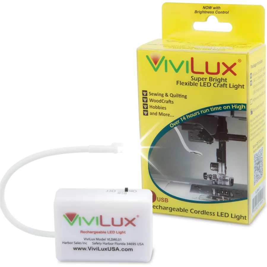 ViviLux Cordless LED Sewing Machine Light, 1200 Lumen, Flexible Gooseneck