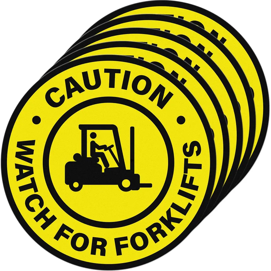 Watch for Forklift Sticker 17 Inch Caution Floor Traffic Sign 5 PCS