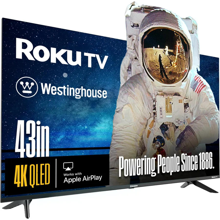 Westinghouse Roku TV - 43 Inch Smart TV, 4K UHD Television with Wi-Fi Connectivity and Mobile App, Flat Screen, Bluetooth, Compatible with Apple AirPlay, Alexa and Google Assistant