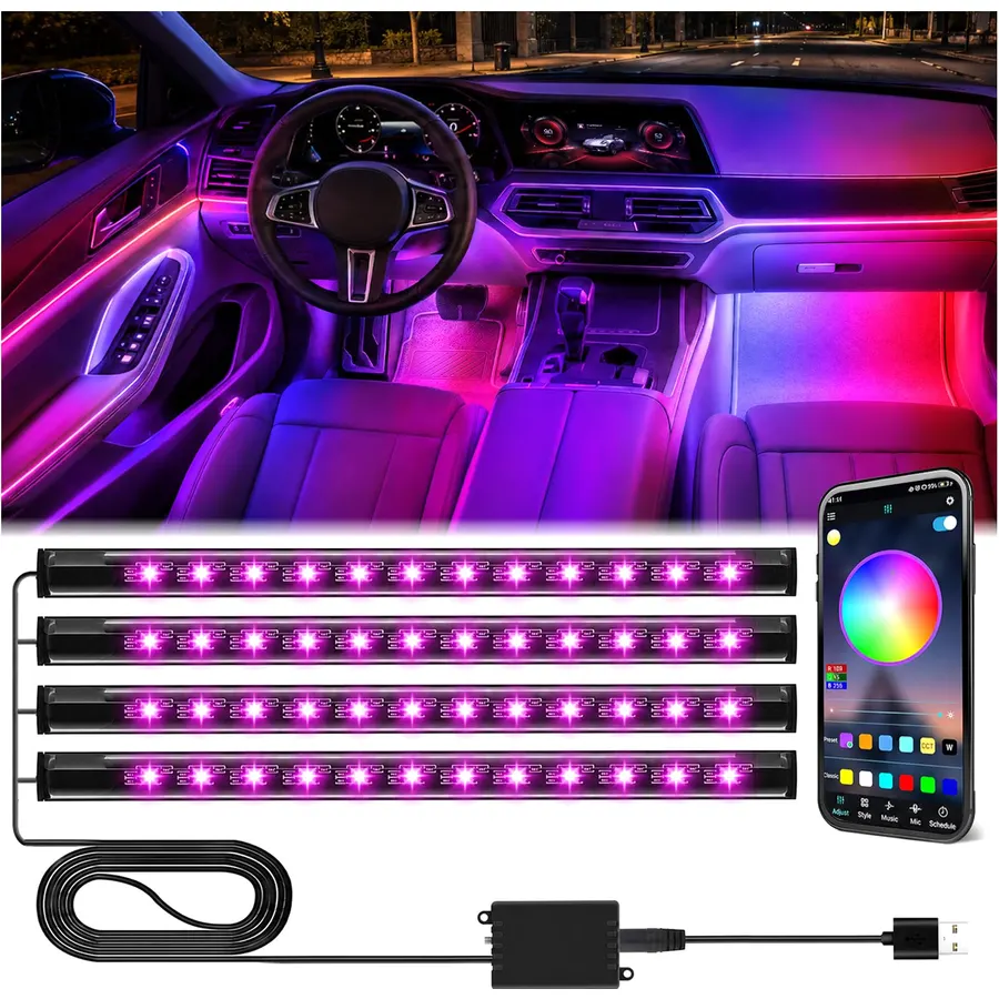 Winzwon Car Interior Lights, LED Lights for Halloween Car Accessories