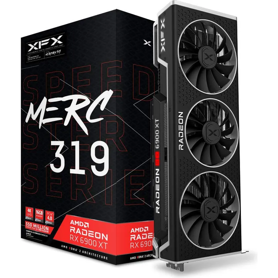 XFX Speedster MERC319 AMD Radeon RX 6900 XT Ultra Gaming Graphics Card with 16GB GDDR6, HDMI 2,1, 2xDP, USB-C, AMD RDNA 2 RX-69XTACUD9