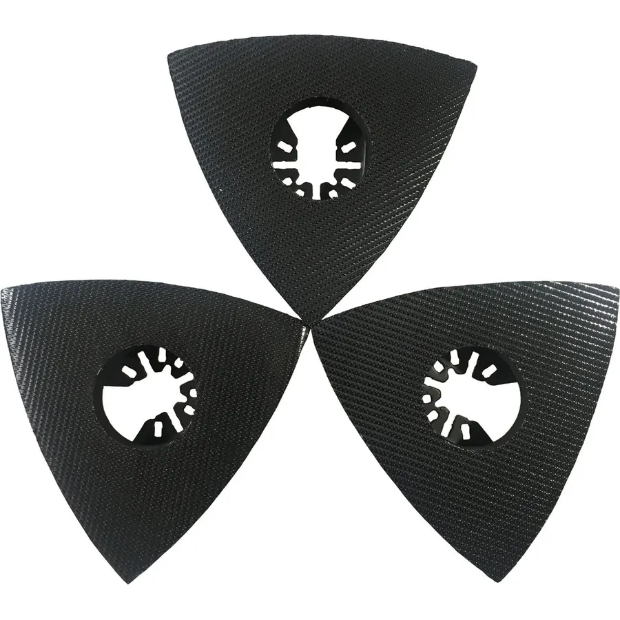 XXGO 123 Pcs 80mm 3-1/8 InchTriangular Oscillating Tool Sanding Pads Kits Include 3 Pcs Triangular Multitool Sanding Pads and 120 Pcs Triangular Multitool Sandpaper XGM0320