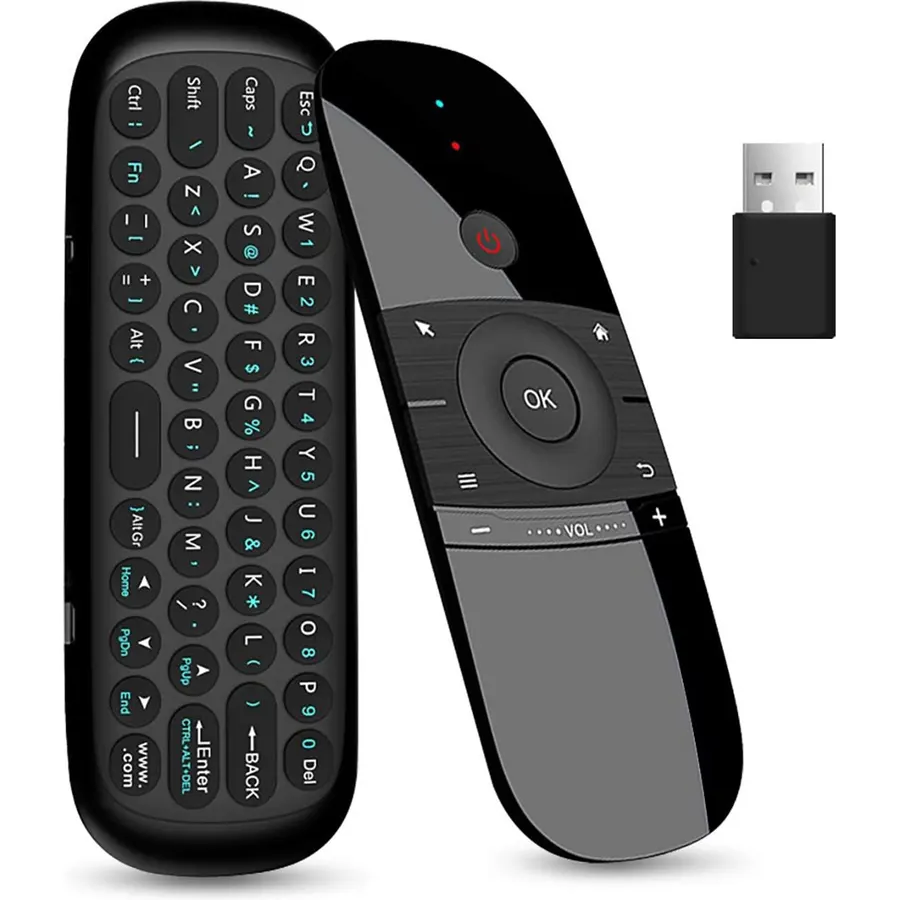 Yatao W1 Universal TV Remote Air Mouse, Wireless Keyboard Fly Mouse 2.4GHz Connection Air Remote Keyboard Mouse for Android TV Box/PC/Smart TV/Projector/HTPC/All-in-one PC/TV1