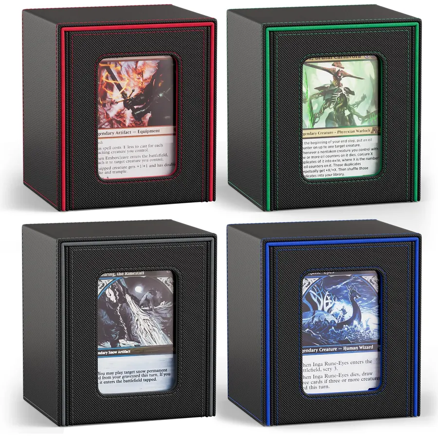 ZLCA 4 PCS MTG Commander Deck Box, Holds 110+ Double Sleeved Cards