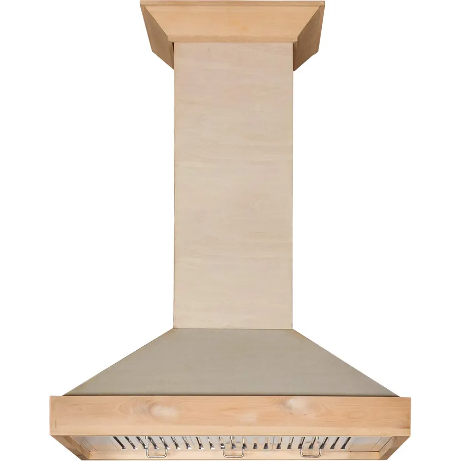 ZLINE 36 in. Wooden Wall Mount Range Hood in Cottage White - Includes Motor
