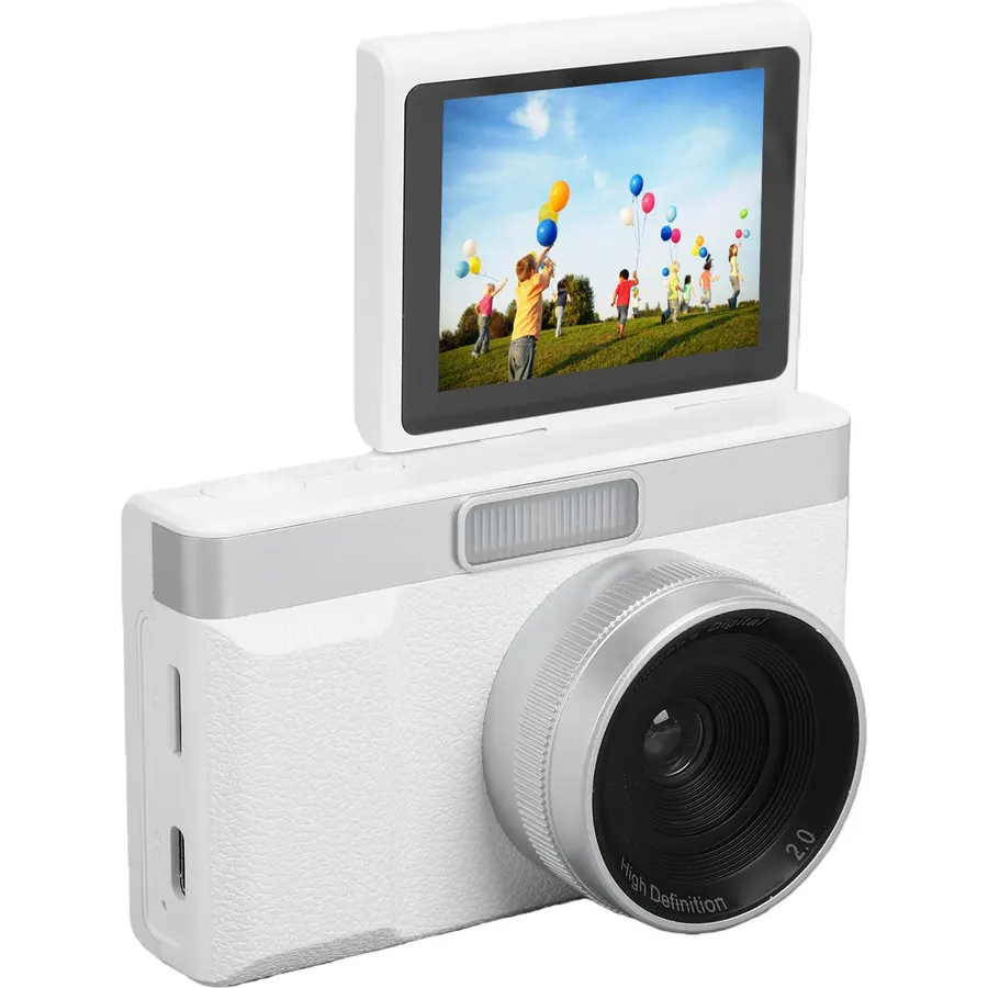 Zopsc Digital Camera for Photography, 2.4inch Screen 1080P HD 48MP AI Auto Focus Retro Vlogging Camera with 180 Degree Flip Screen, Fill Light for Teens Beginners (White)