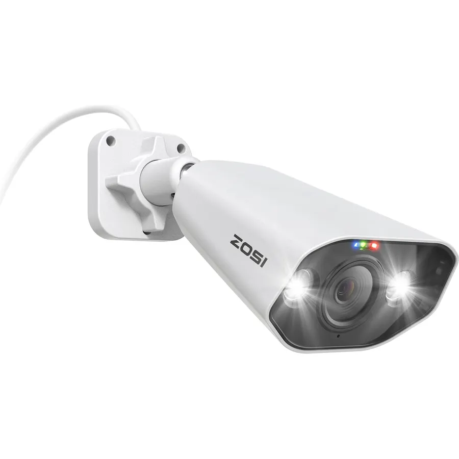 ZOSI 4K PoE Add-on Camera, 8MP Metal Bullet Cam, Person Vehicle Detection