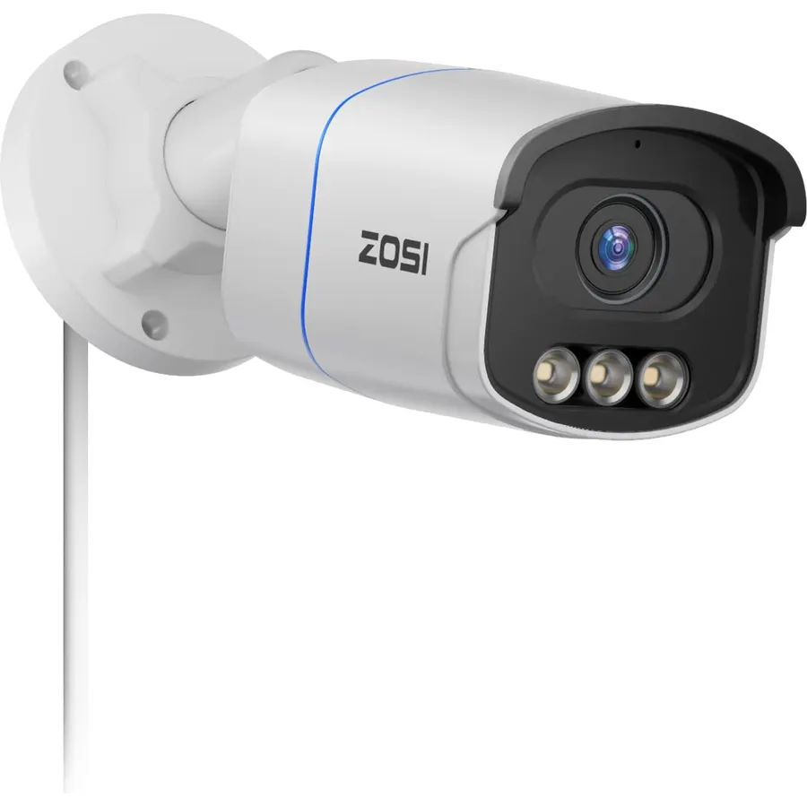 ZOSI C186 4K Add on PoE Security Camera,True Color Night Vision,8MP Outdoor Indoor CCTV,Aurora Lux,Person/Vehicle Detection,2-Way Audio,Spotlight Siren(Only Compatible Same Brand 4K PoE NVR)