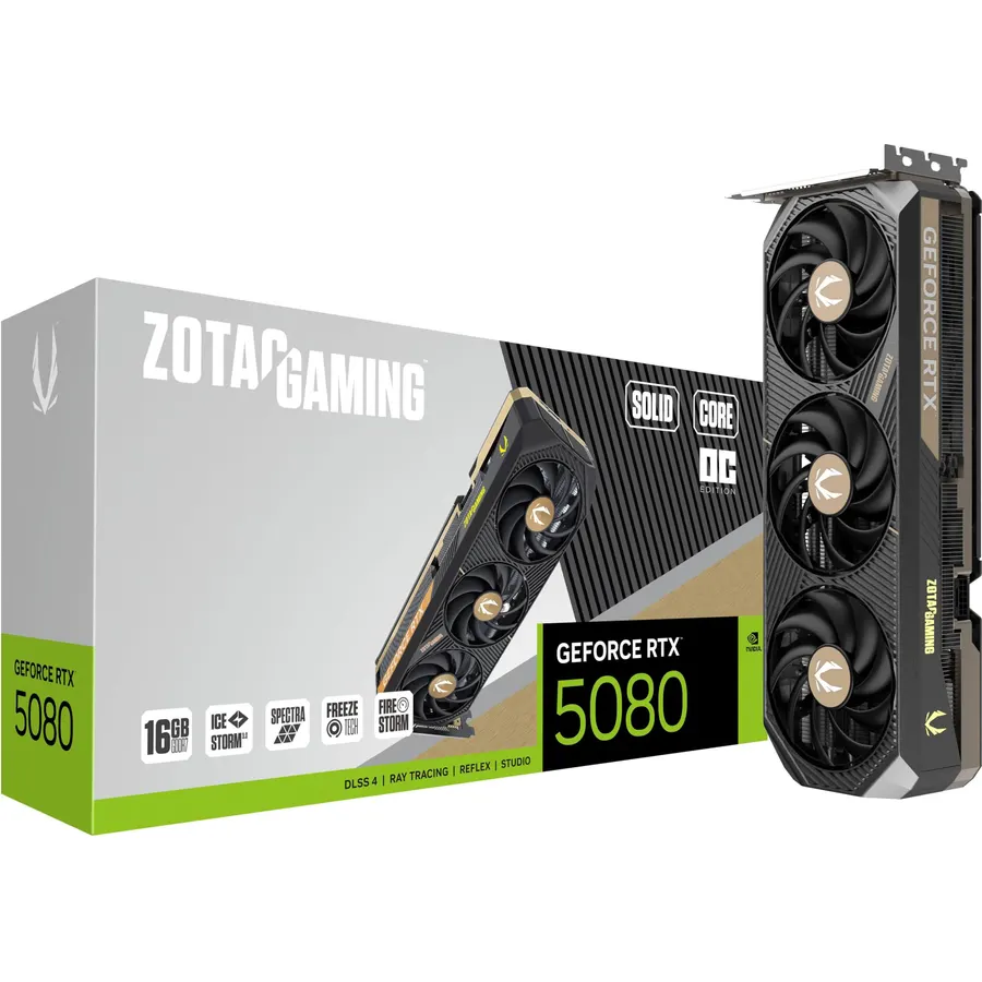 ZOTAC Gaming GeForce RTX 5080 AMP Extreme Infinity DLSS 4 16GB GDDR7 256-bit 30 Gbps PCIE 5.0 Gaming Graphics Card, IceStorm 3.0 Advanced Cooling, Spectra 2.0 ARGB Lighting, ZT-B50800B-10P